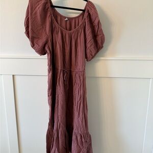 Old Navy Pink Tiered Ruffled Maxi Sundress